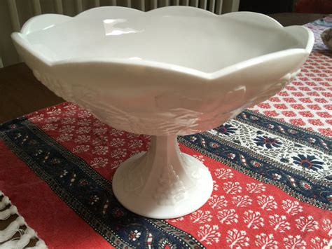 milk glass pedestal|vintage milk glass pedestal bowl.